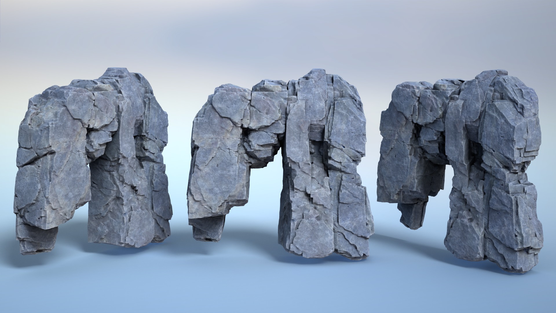 6 Modular Cliff Faces - 240915 Low-poly 3D model_6