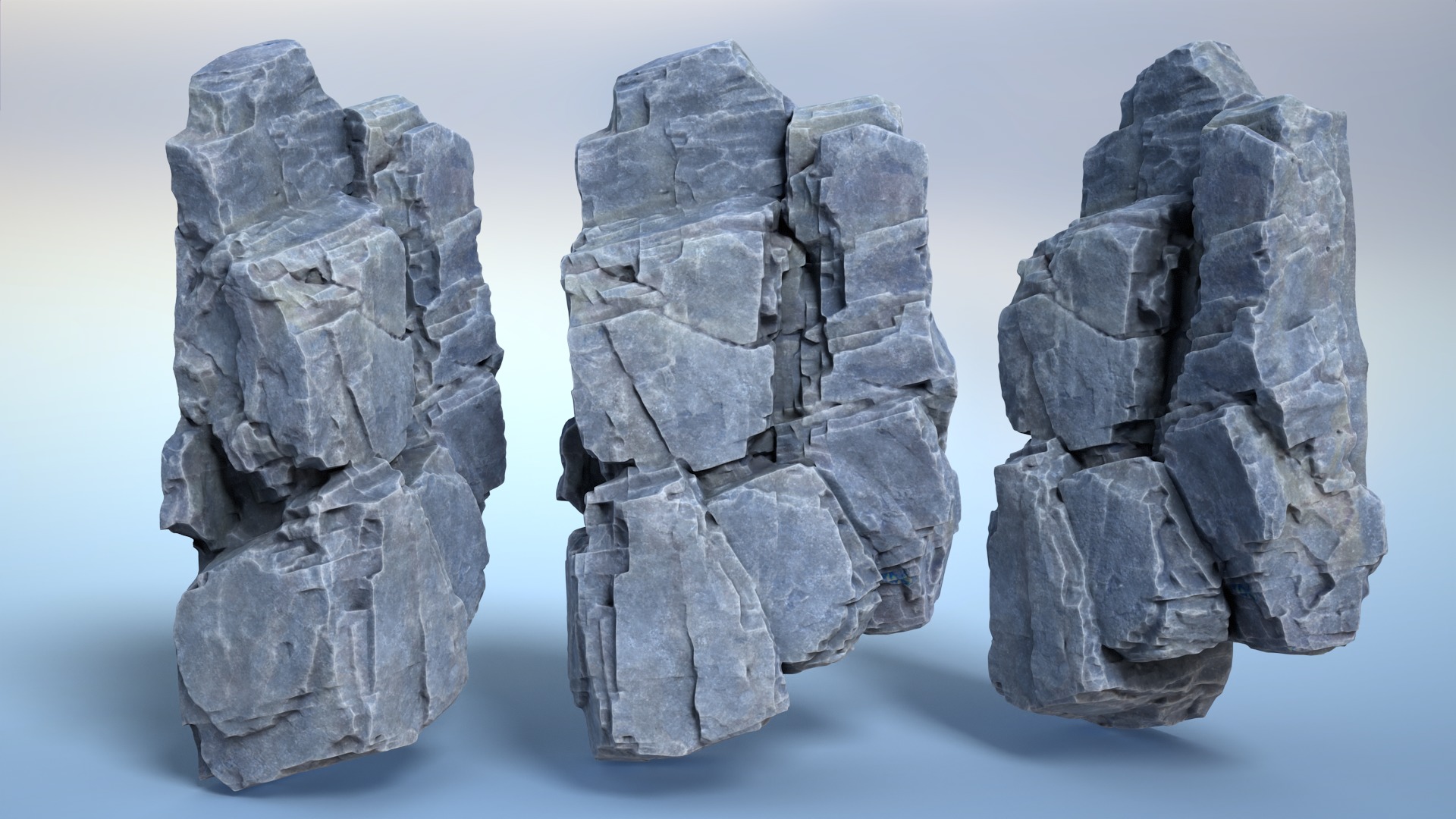 6 Modular Cliff Faces - 240915 Low-poly 3D model_2