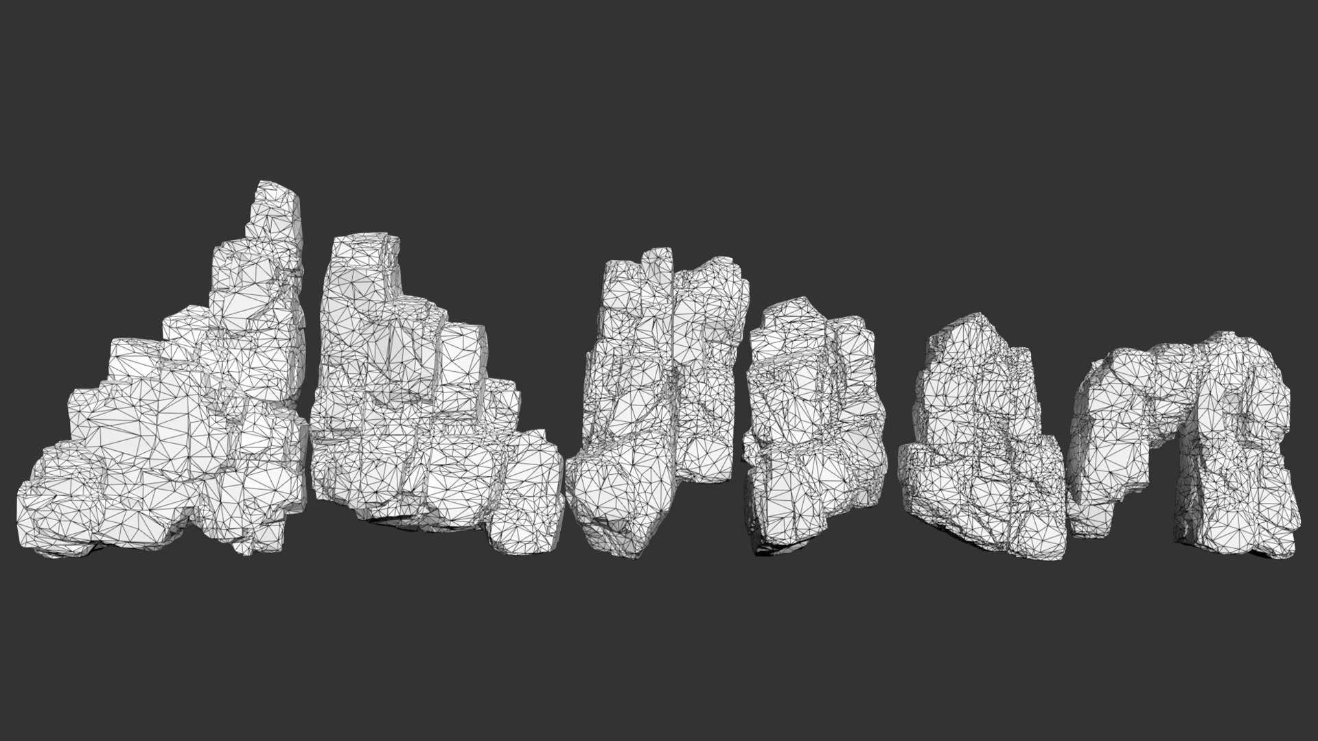 6 Modular Cliff Faces - 240915 Low-poly 3D model_8