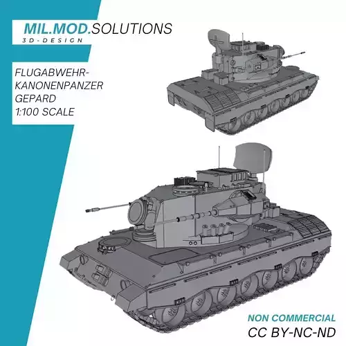Flugabwehrkanonenpanzer Gepard Bundeswehr 3D print model