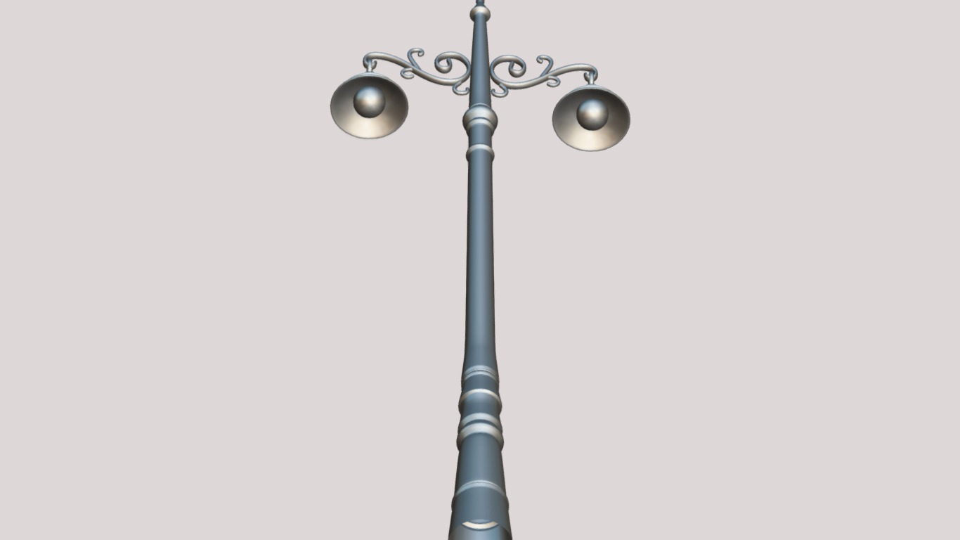 3D model of a street light lamp designed for use in game Low-poly 3D model_2