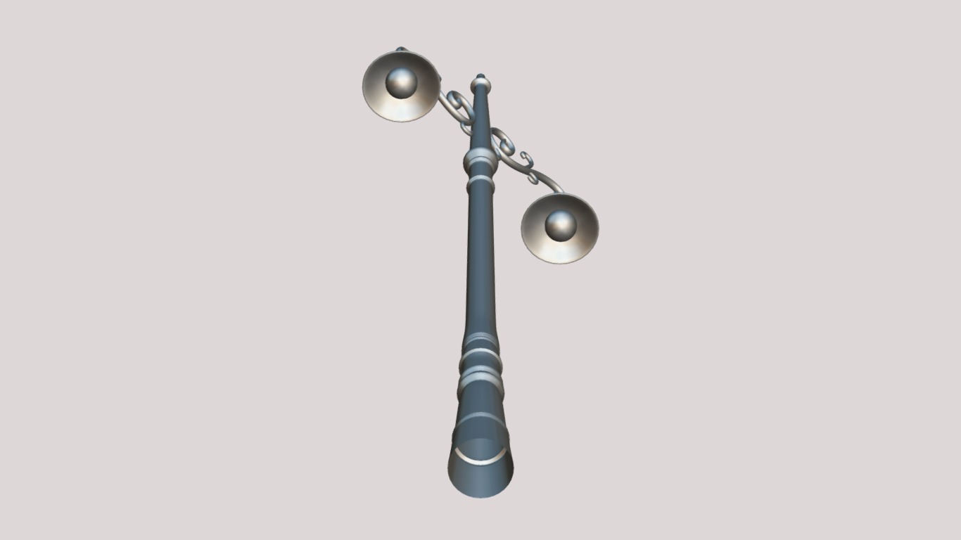 3D model of a street light lamp designed for use in game Low-poly 3D model_3