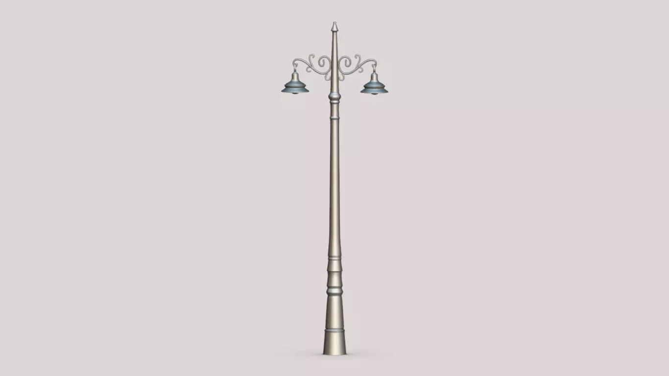 3D model of a street light lamp designed for use in game Low-poly 3D model_0
