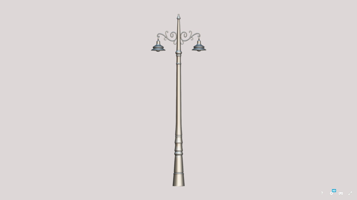 3D model of a street light lamp designed for use in game Low-poly 3D model_4