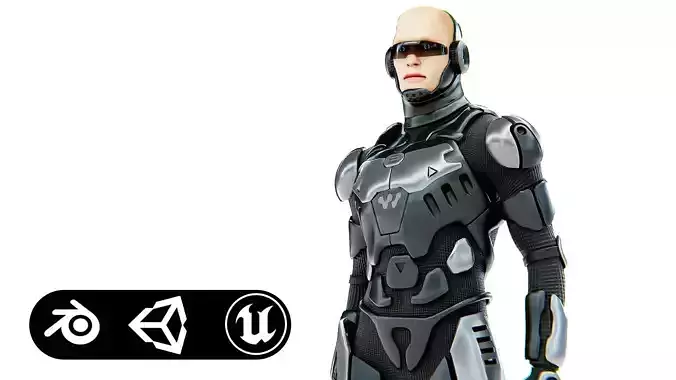 MECHA SOLDIER-C Rigged for Unreal Engine - Unity - MIXAMO  3D model