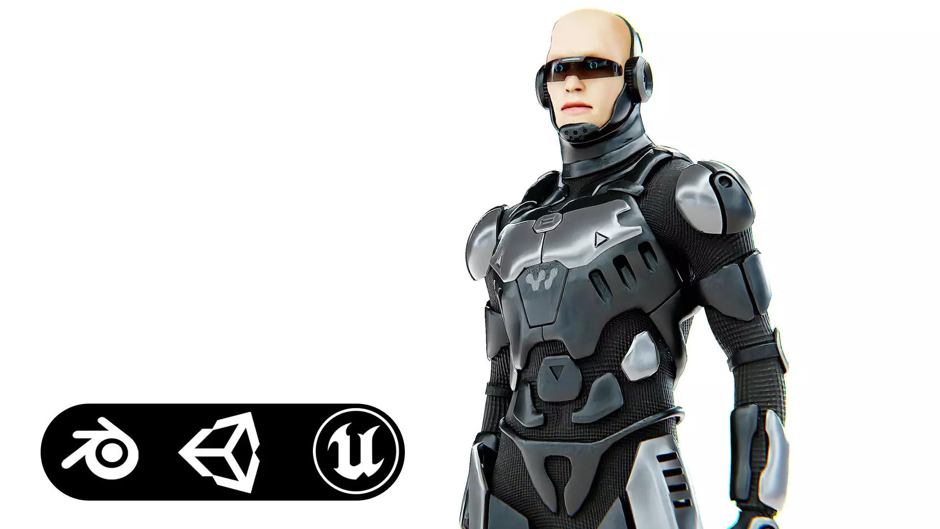 MECHA SOLDIER-C Rigged for Unreal Engine - Unity - MIXAMO 3D model_0