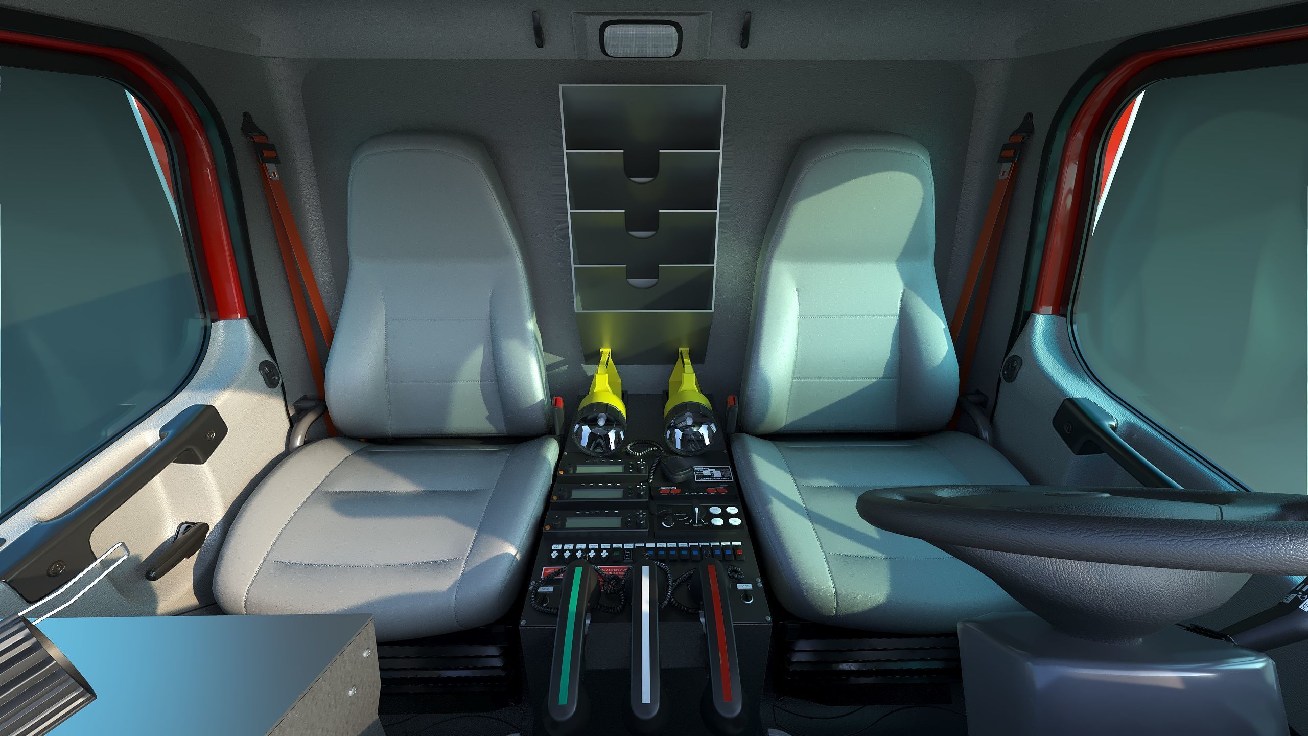 Fire Truck FDNY Squad Freightliner M2 106 Low-poly 3D model_19