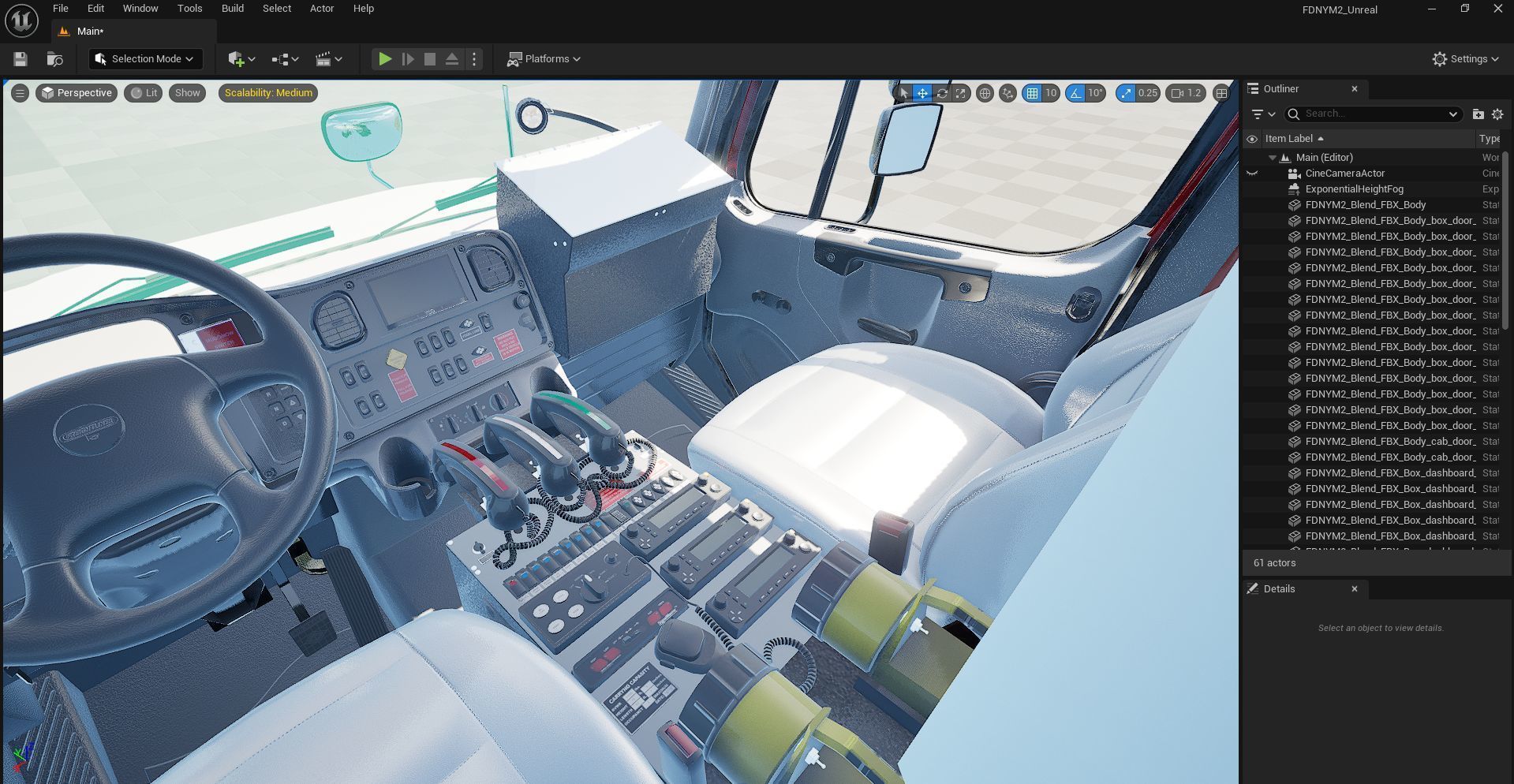 Fire Truck FDNY Squad Freightliner M2 106 Low-poly 3D model_52