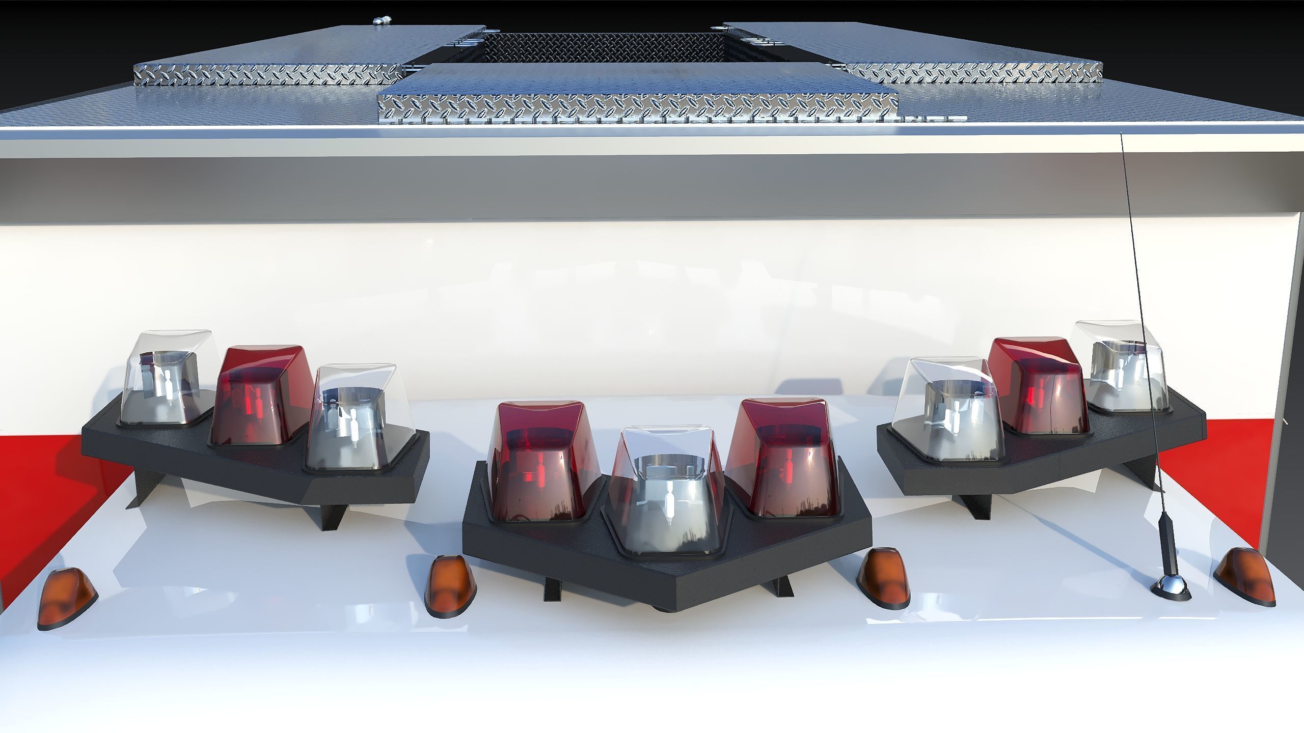 Fire Truck FDNY Squad Freightliner M2 106 Low-poly 3D model_22