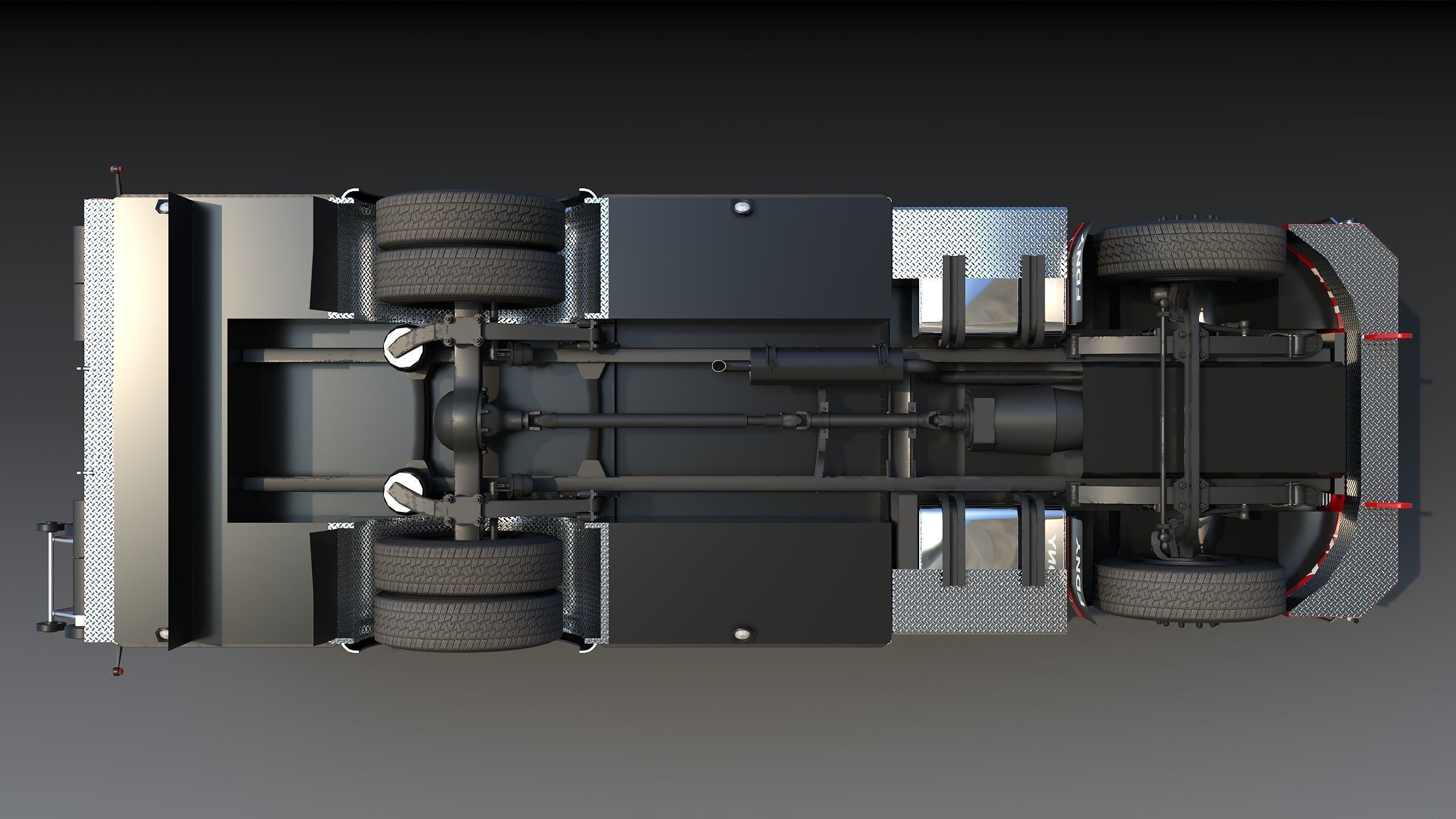 Fire Truck FDNY Squad Freightliner M2 106 Low-poly 3D model_13