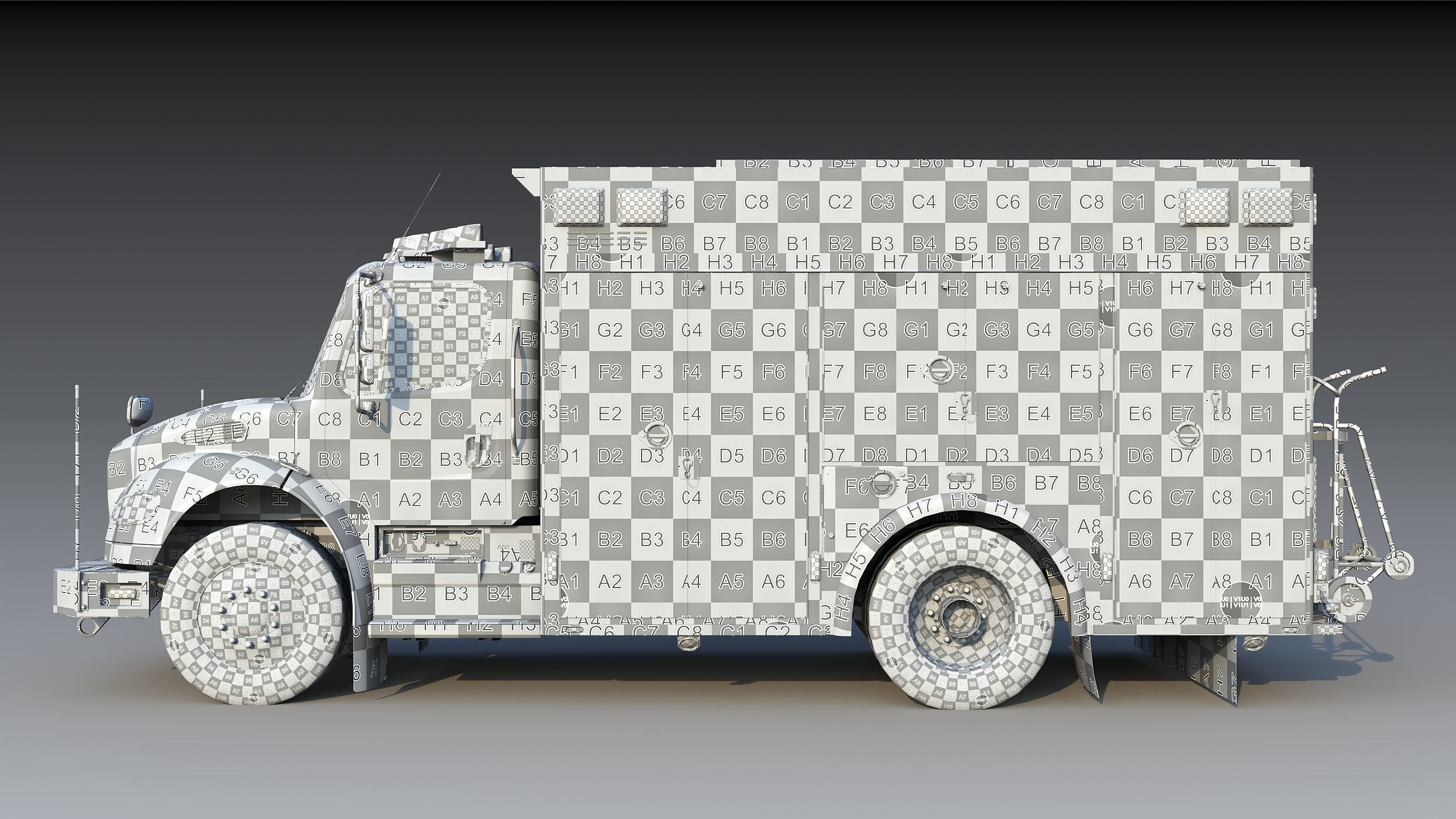 Fire Truck FDNY Squad Freightliner M2 106 Low-poly 3D model_27