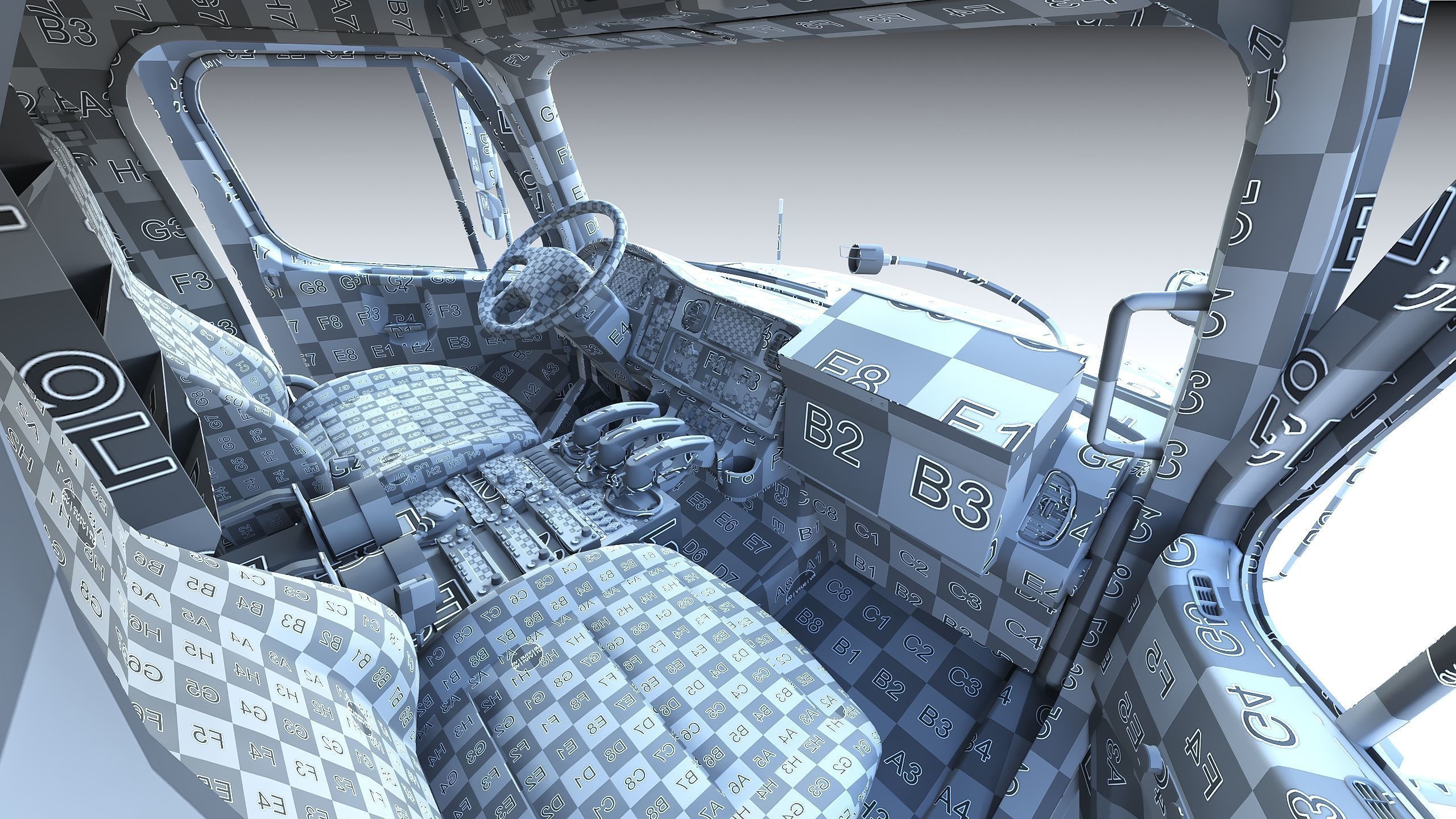 Fire Truck FDNY Squad Freightliner M2 106 Low-poly 3D model_34