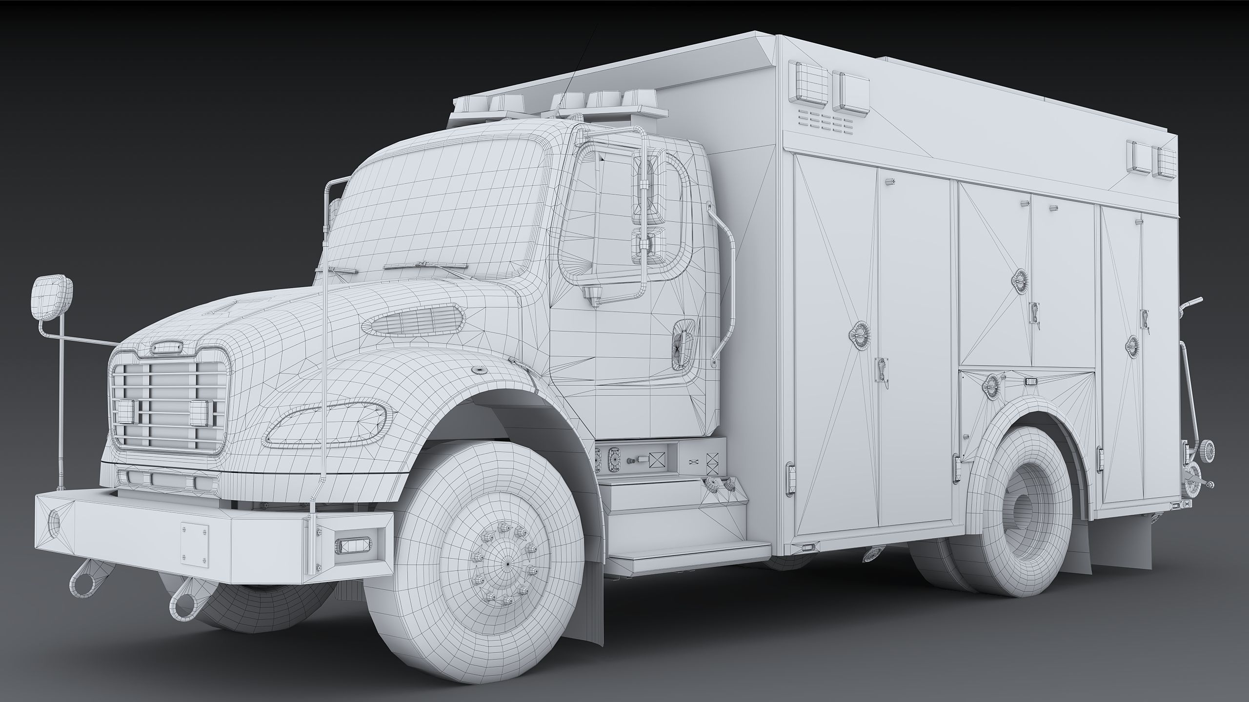 Fire Truck FDNY Squad Freightliner M2 106 Low-poly 3D model_42