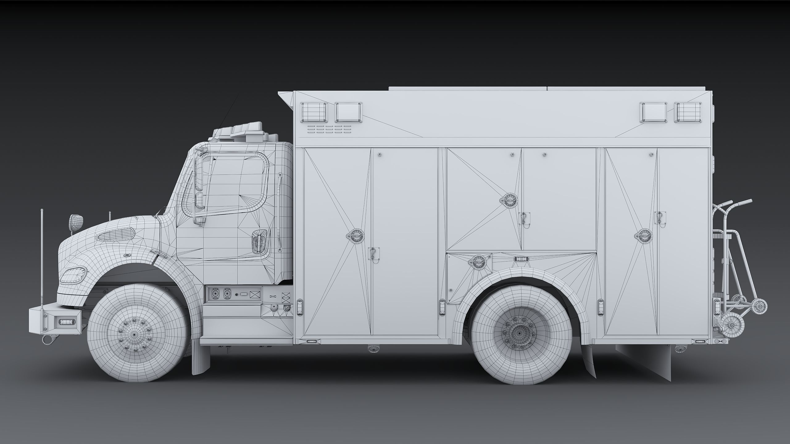 Fire Truck FDNY Squad Freightliner M2 106 Low-poly 3D model_43