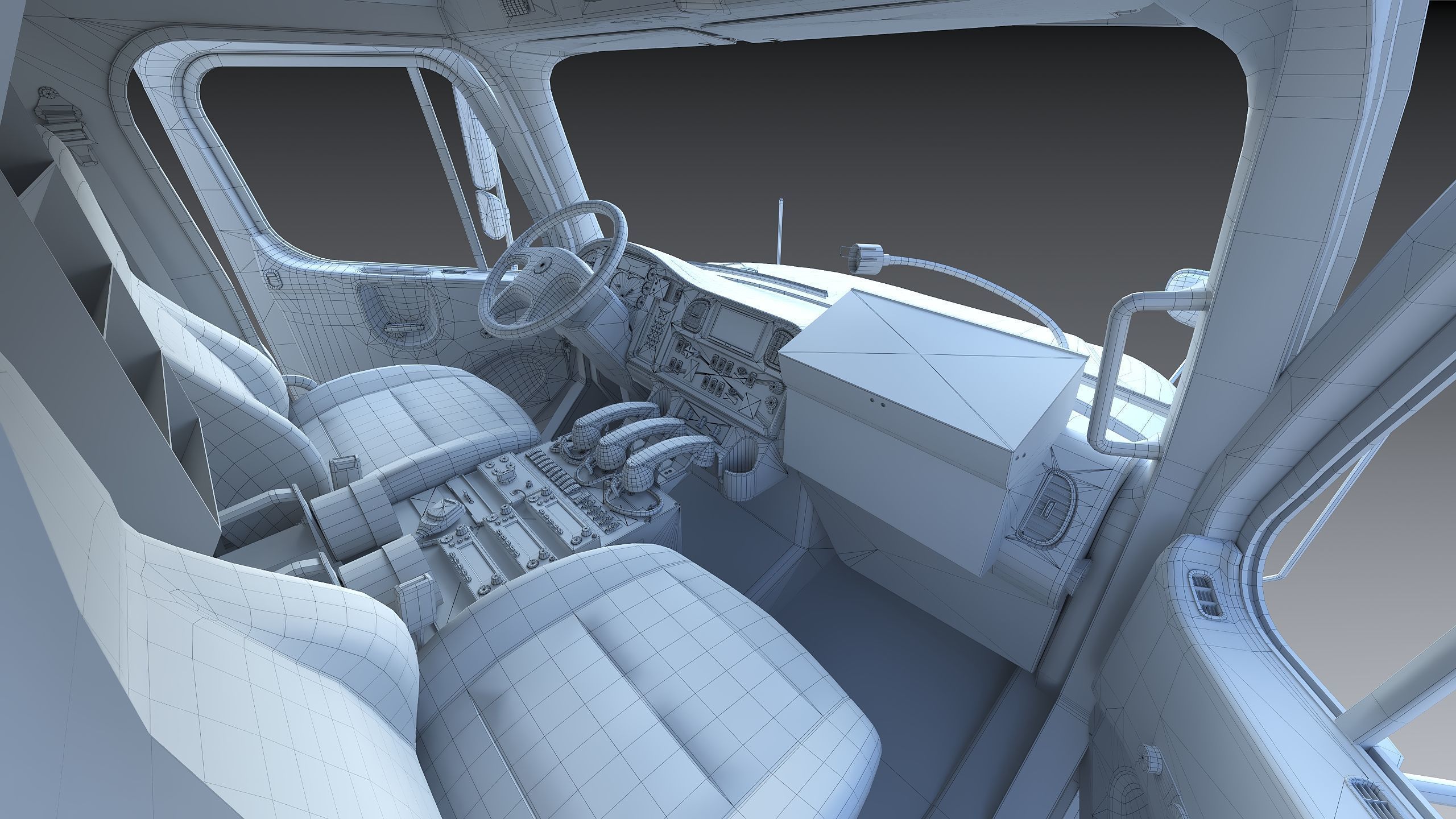 Fire Truck FDNY Squad Freightliner M2 106 Low-poly 3D model_41