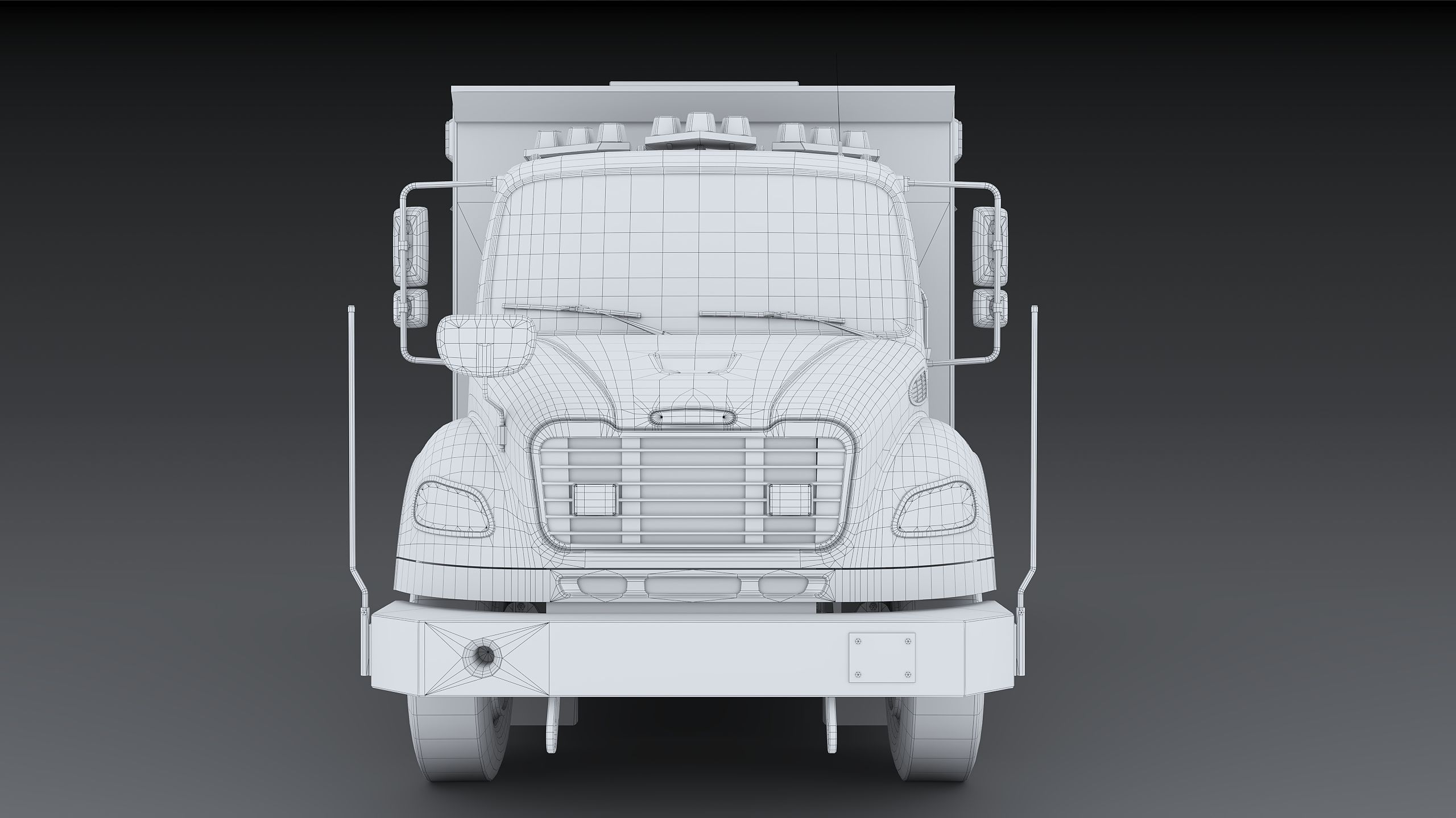 Fire Truck FDNY Squad Freightliner M2 106 Low-poly 3D model_45