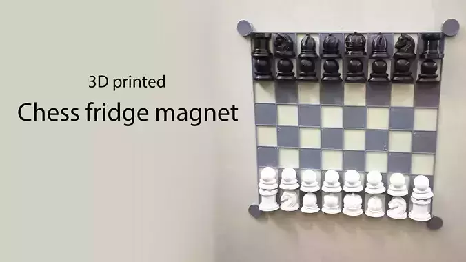 chess fridge magnet print in place No Supports 3D print model