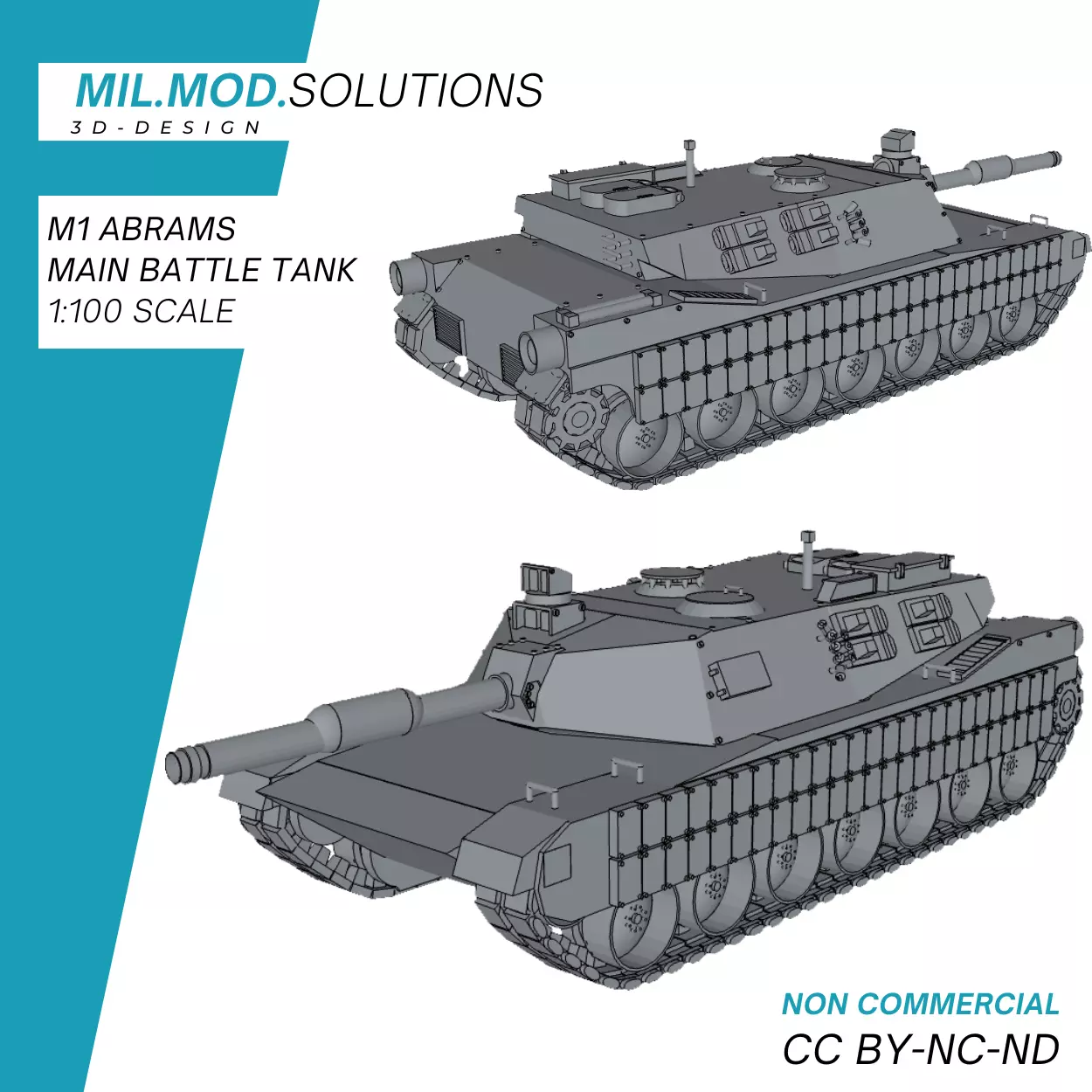 M1 Abrams Main Battle Tank MBT USA 3D print model_0