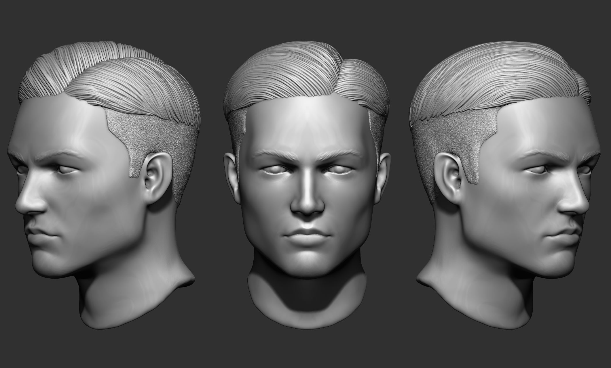 44 Male hair collection ZTL OBJ STL VOL 2 3D model_41