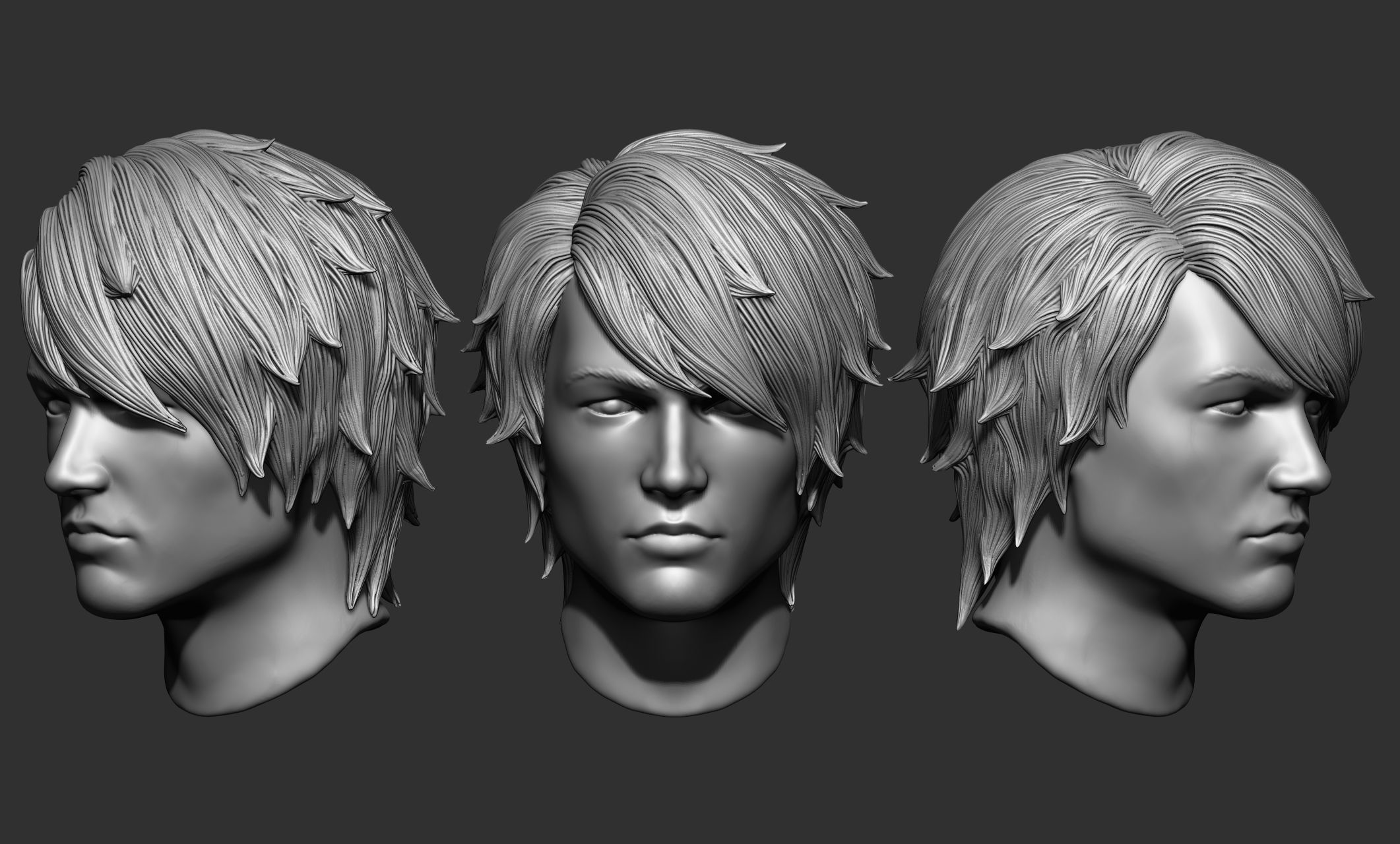44 Male hair collection ZTL OBJ STL VOL 2 3D model_11