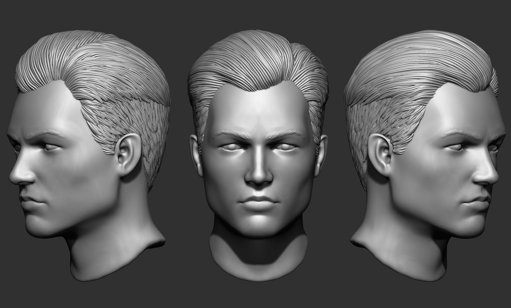 44 Male hair collection ZTL OBJ STL VOL 2 3D model_30