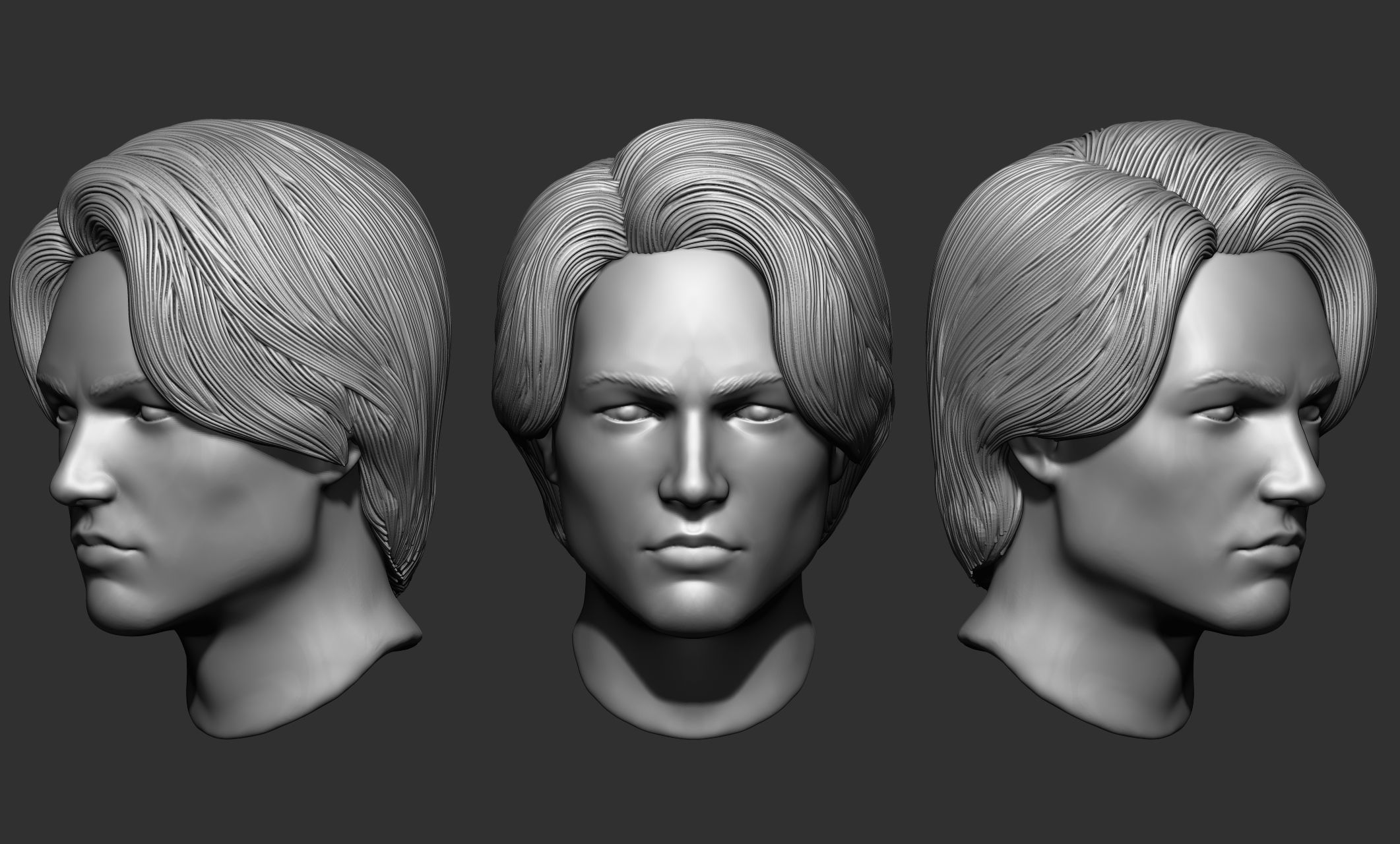 44 Male hair collection ZTL OBJ STL VOL 2 3D model_13