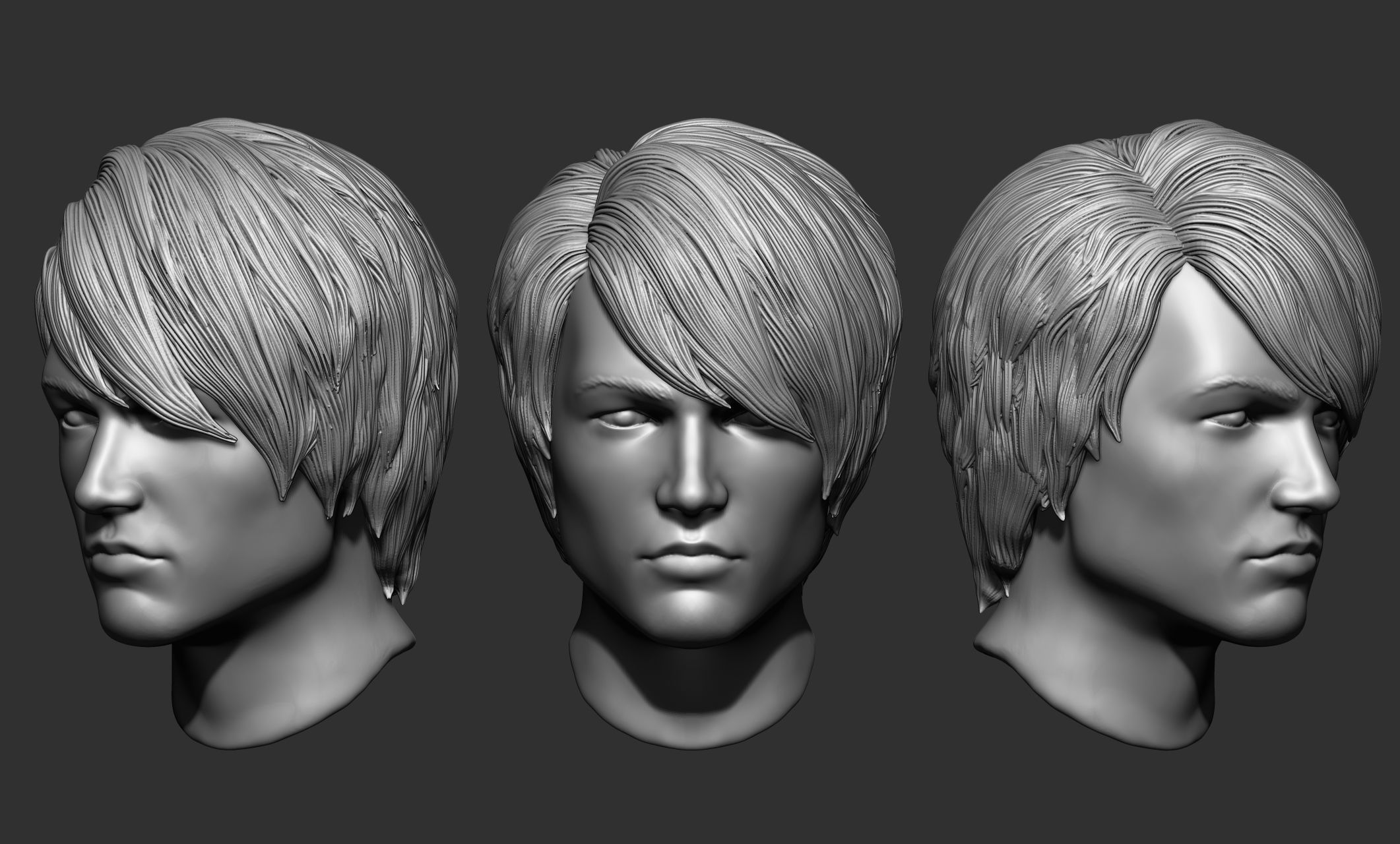 44 Male hair collection ZTL OBJ STL VOL 2 3D model_2