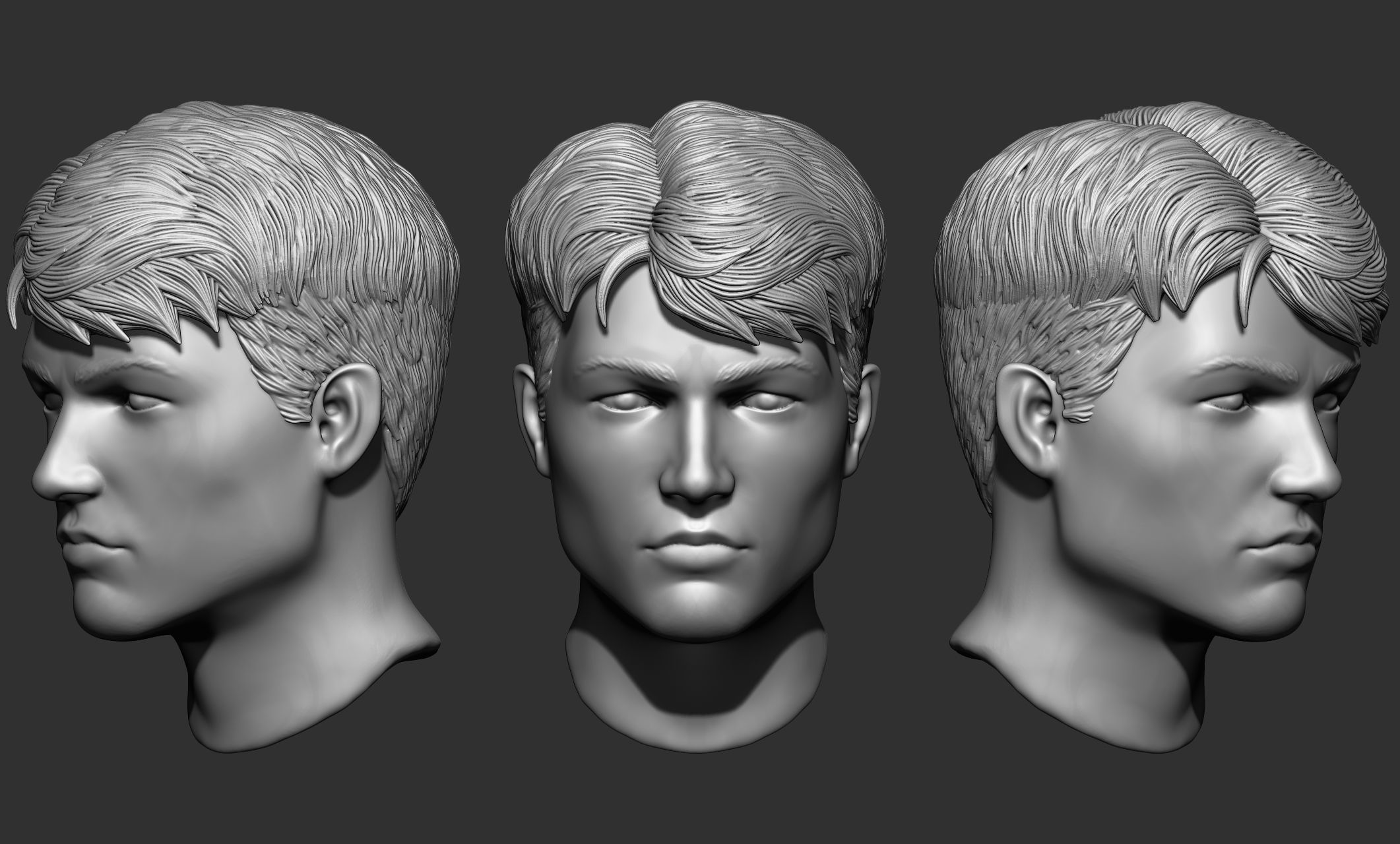 44 Male hair collection ZTL OBJ STL VOL 2 3D model_26