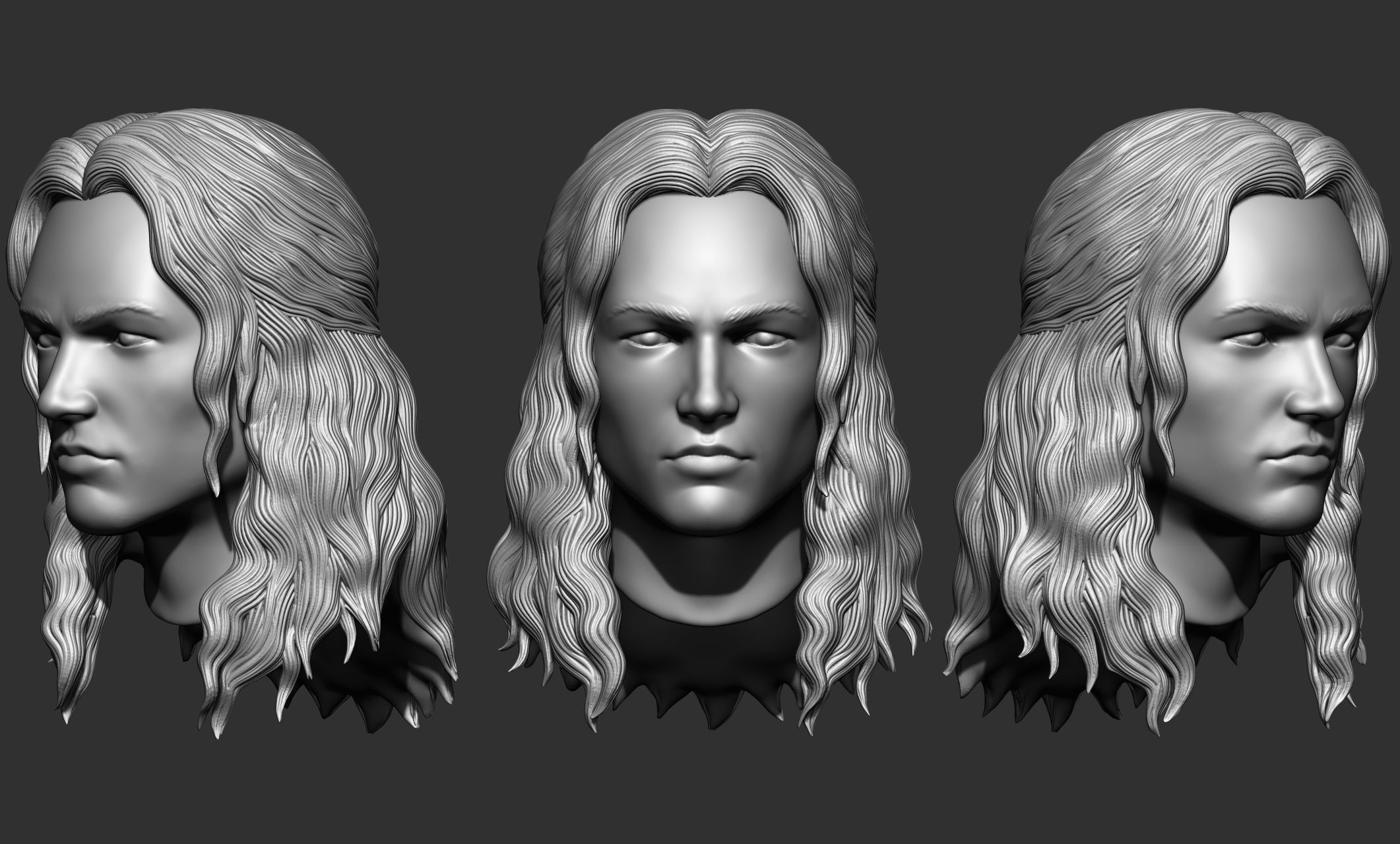 44 Male hair collection ZTL OBJ STL VOL 2 3D model_5