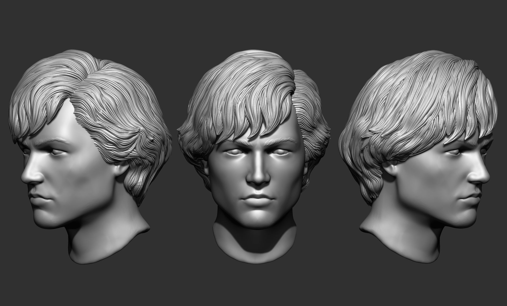 44 Male hair collection ZTL OBJ STL VOL 2 3D model_16