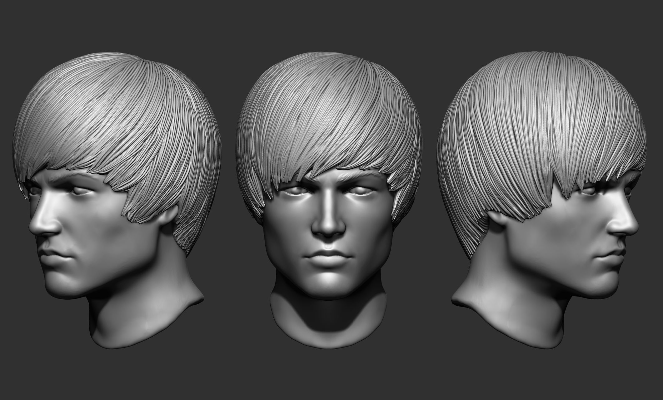 44 Male hair collection ZTL OBJ STL VOL 2 3D model_10