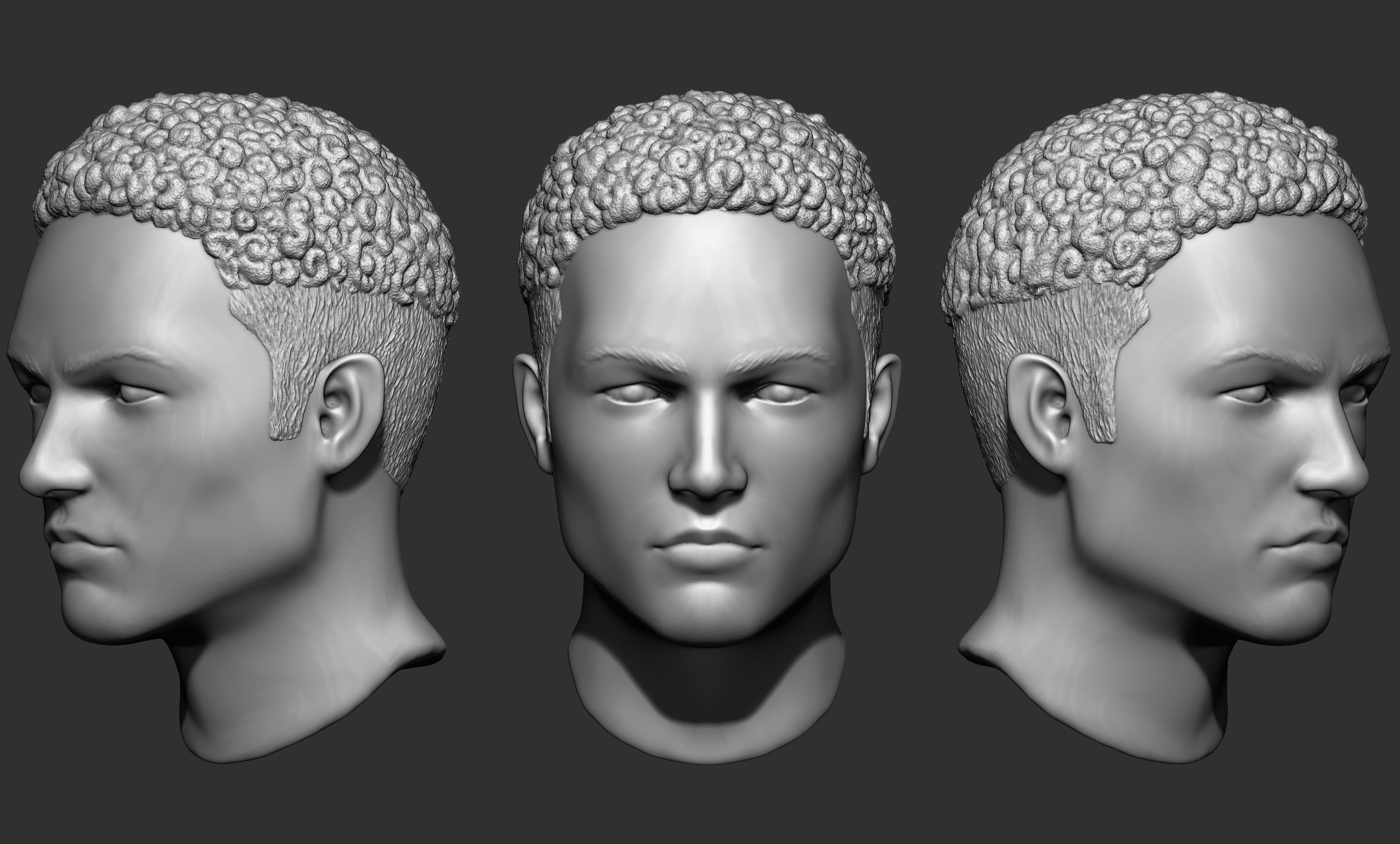 44 Male hair collection ZTL OBJ STL VOL 2 3D model_46