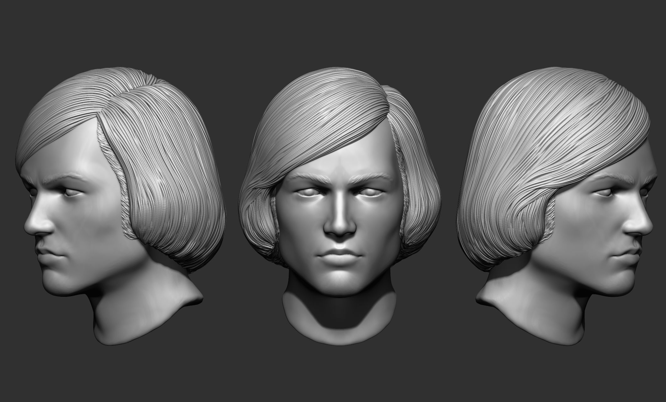 44 Male hair collection ZTL OBJ STL VOL 2 3D model_38