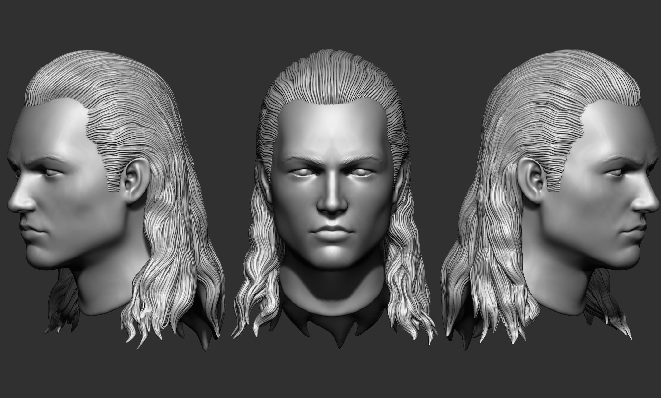 44 Male hair collection ZTL OBJ STL VOL 2 3D model_22
