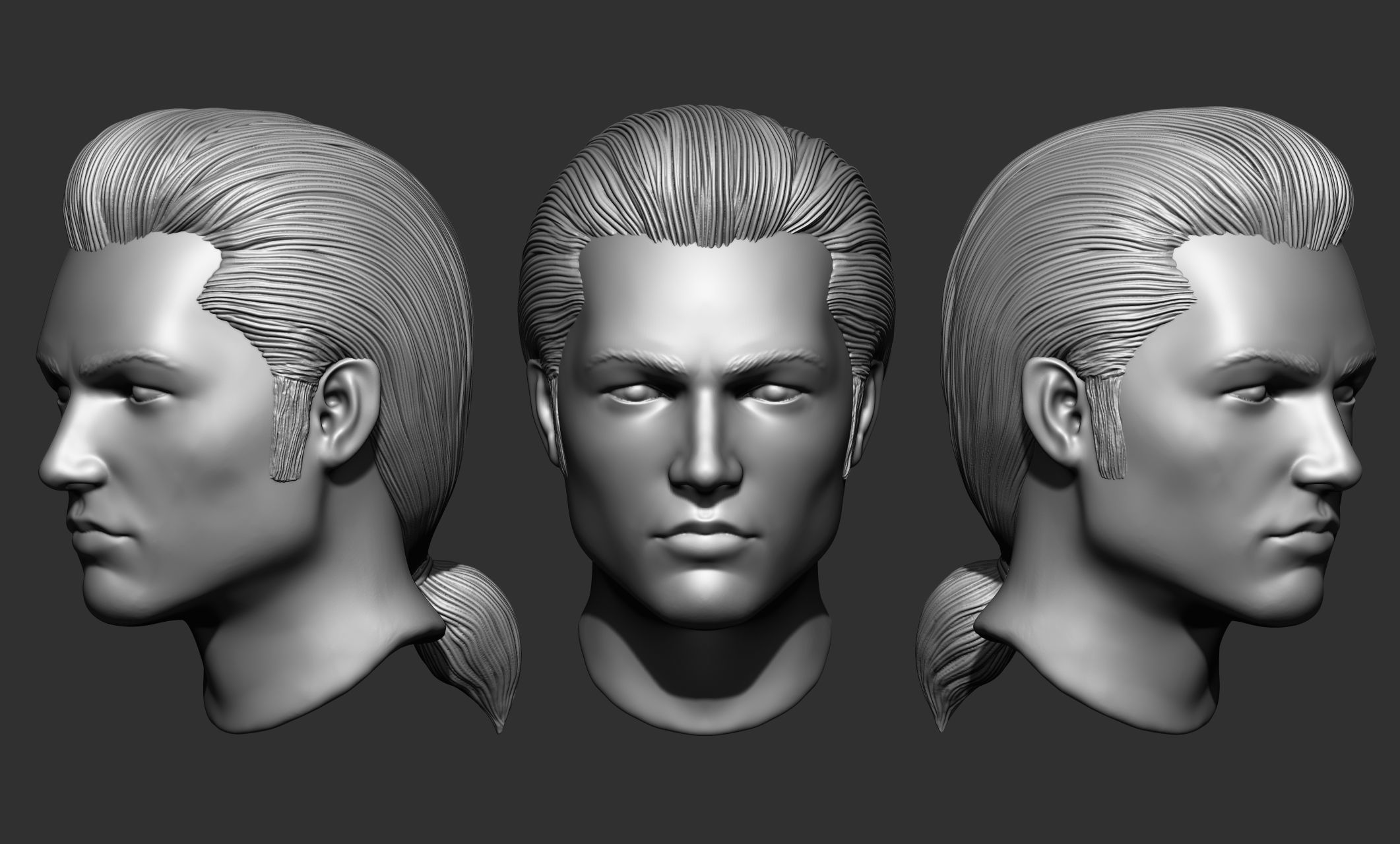 44 Male hair collection ZTL OBJ STL VOL 2 3D model_8