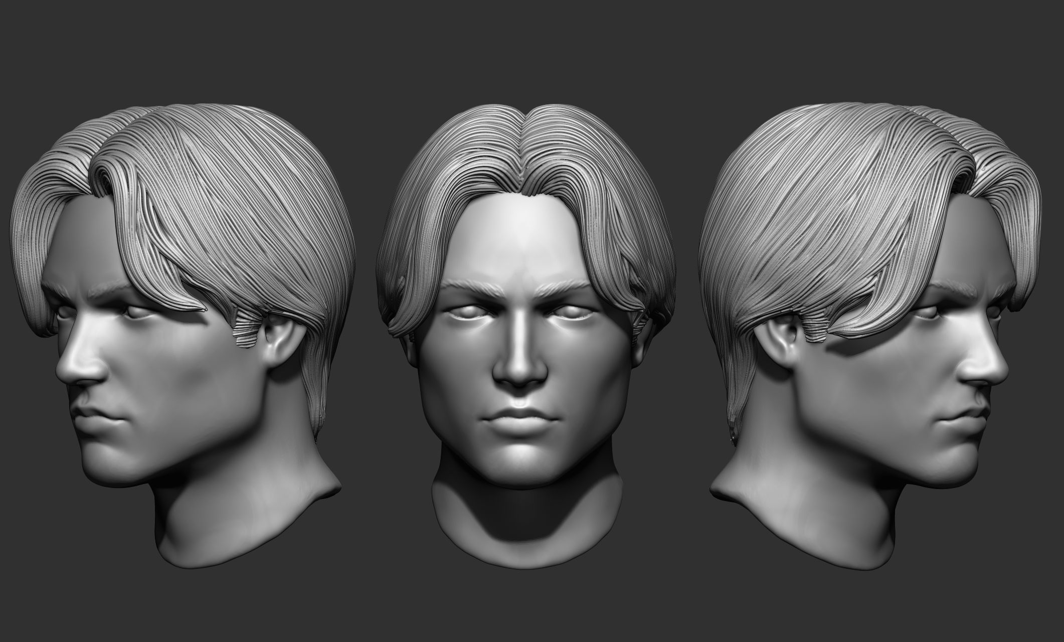 44 Male hair collection ZTL OBJ STL VOL 2 3D model_21