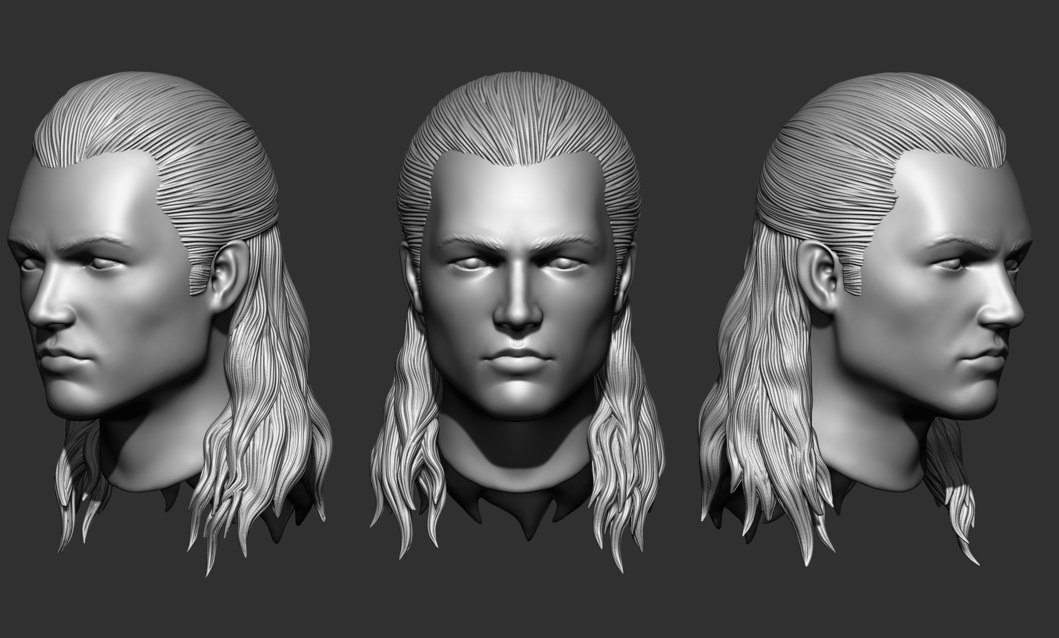 44 Male hair collection ZTL OBJ STL VOL 2 3D model_6