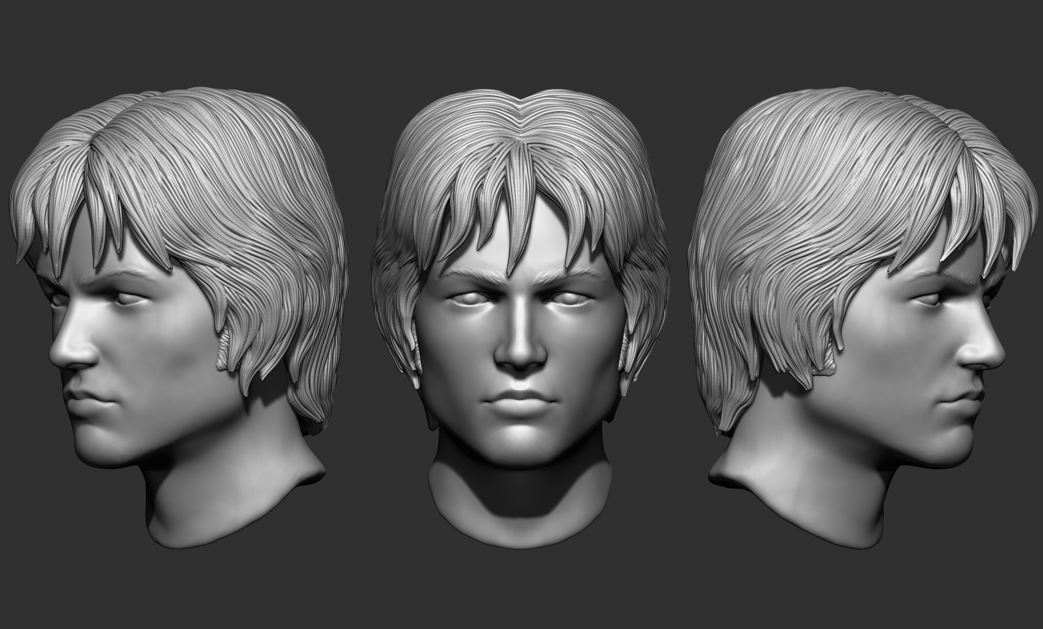 44 Male hair collection ZTL OBJ STL VOL 2 3D model_29
