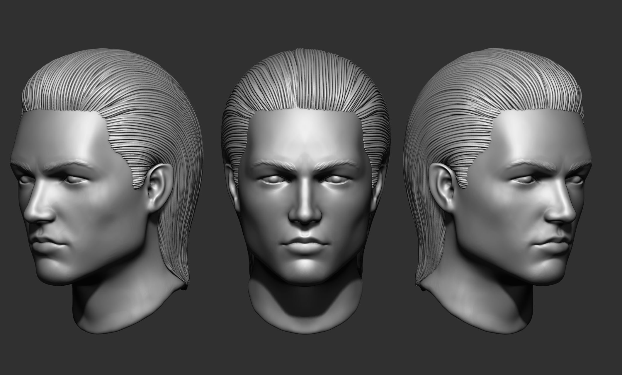 44 Male hair collection ZTL OBJ STL VOL 2 3D model_12