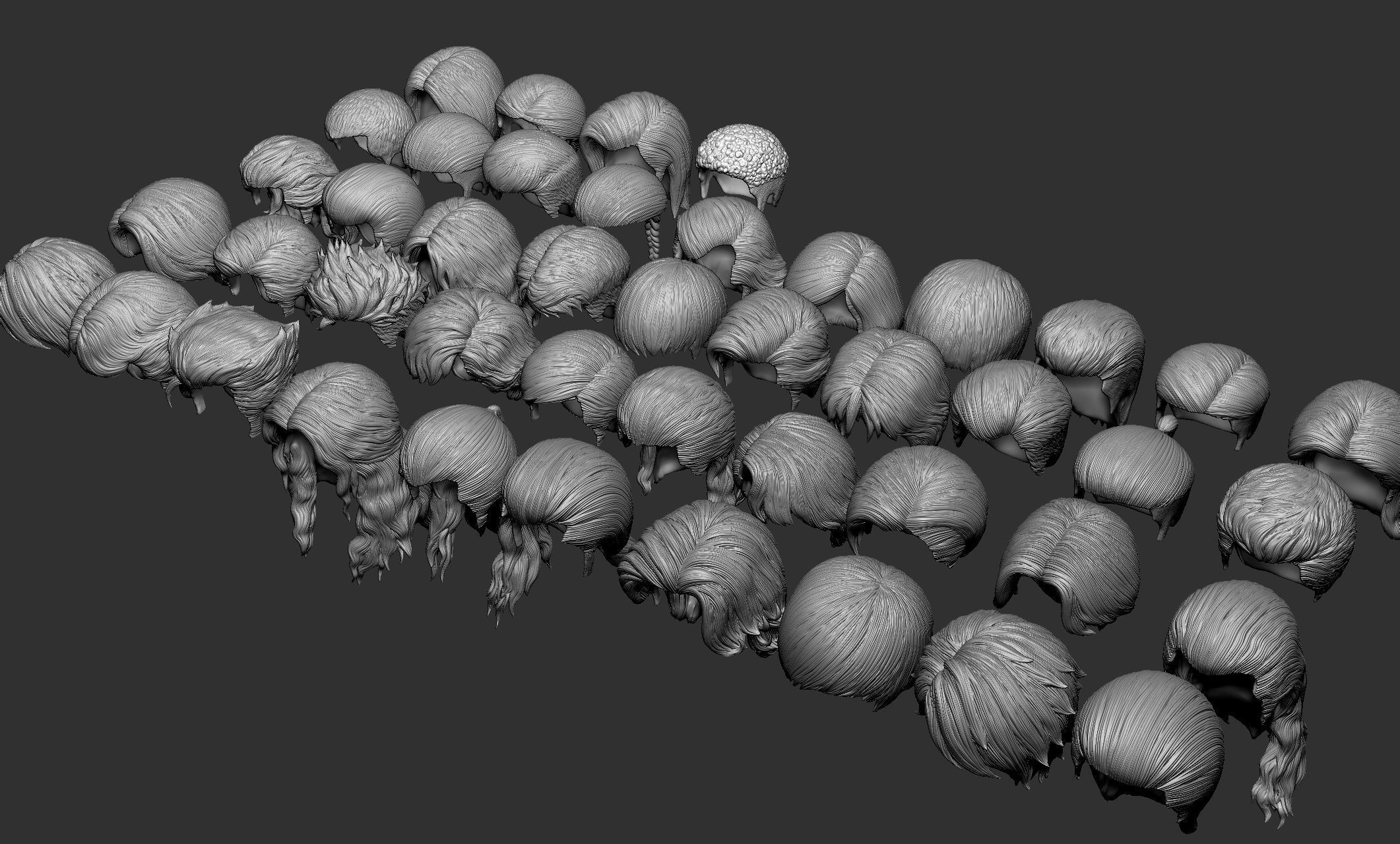 44 Male hair collection ZTL OBJ STL VOL 2 3D model_47