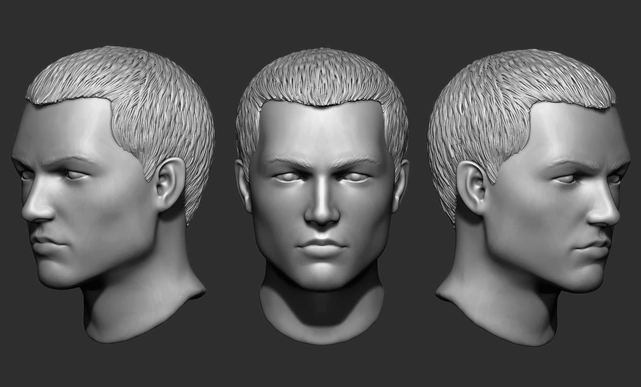 44 Male hair collection ZTL OBJ STL VOL 2 3D model_33