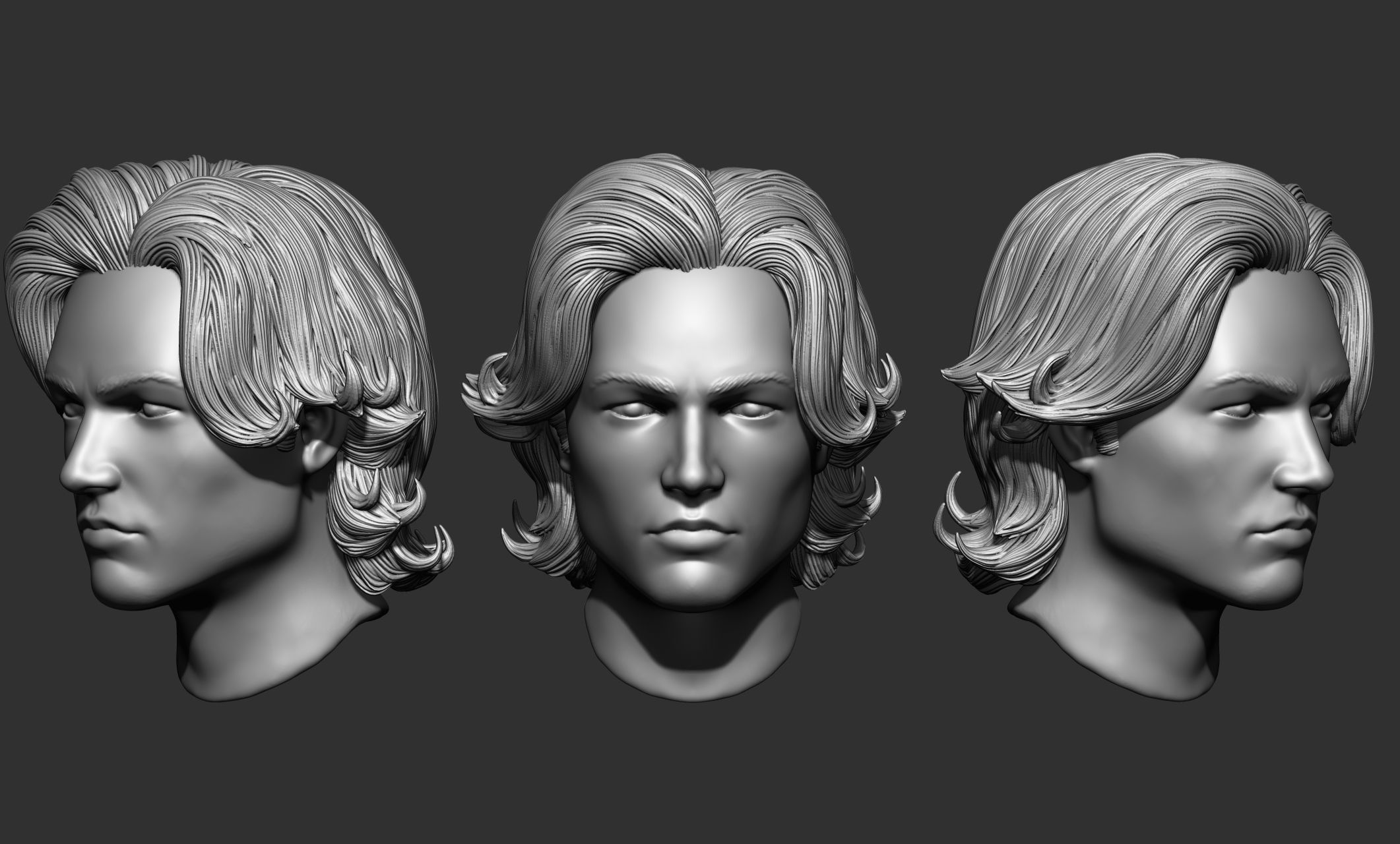 44 Male hair collection ZTL OBJ STL VOL 2 3D model_9