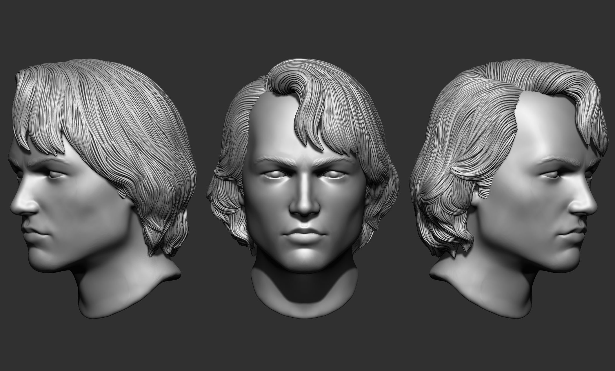 44 Male hair collection ZTL OBJ STL VOL 2 3D model_19