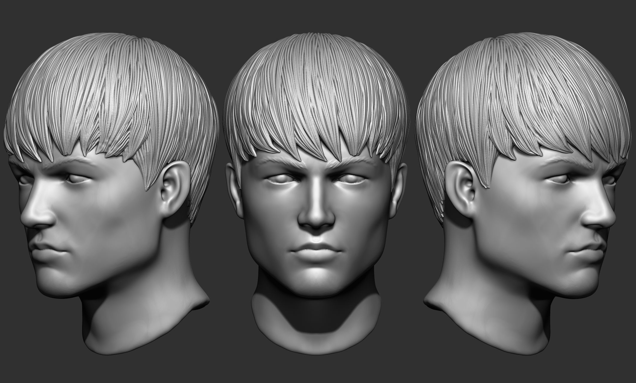 44 Male hair collection ZTL OBJ STL VOL 2 3D model_27