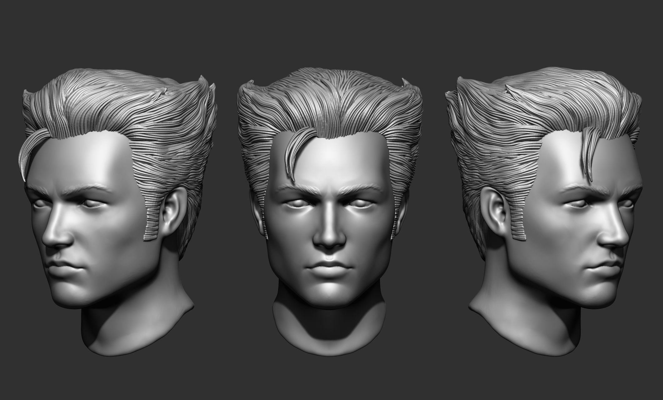 44 Male hair collection ZTL OBJ STL VOL 2 3D model_4