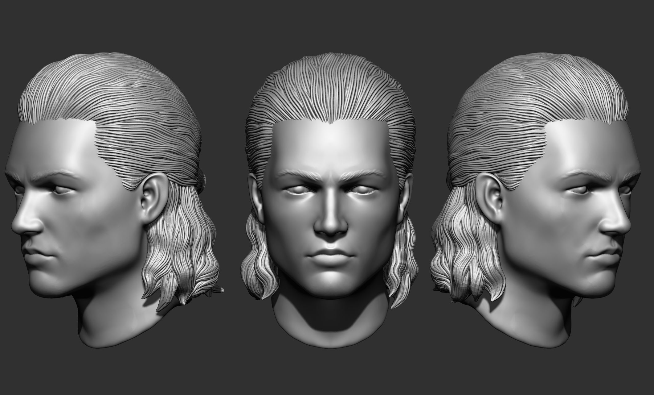 44 Male hair collection ZTL OBJ STL VOL 2 3D model_18