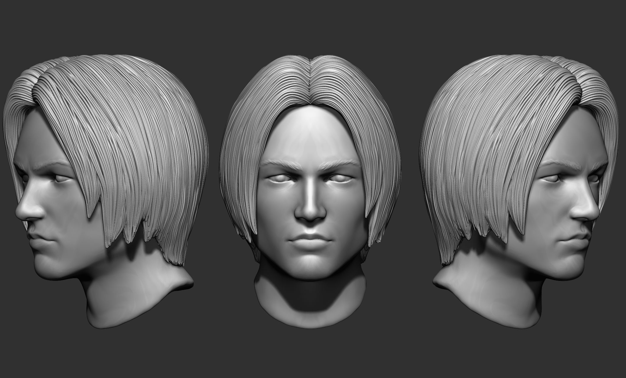 44 Male hair collection ZTL OBJ STL VOL 2 3D model_43