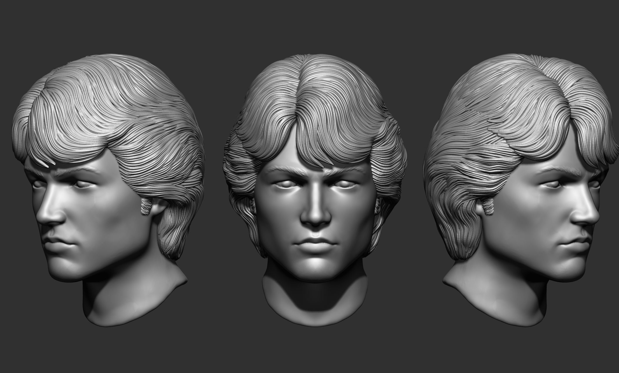 44 Male hair collection ZTL OBJ STL VOL 2 3D model_3