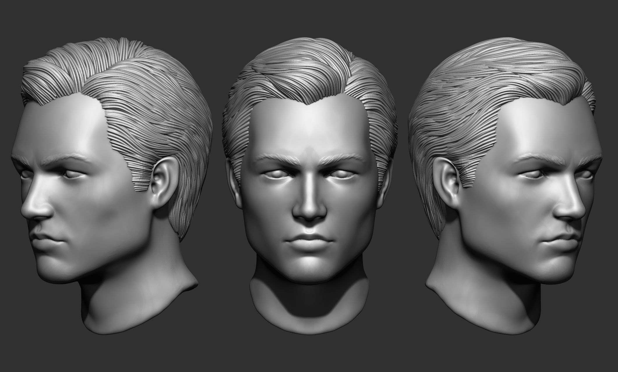 44 Male hair collection ZTL OBJ STL VOL 2 3D model_14