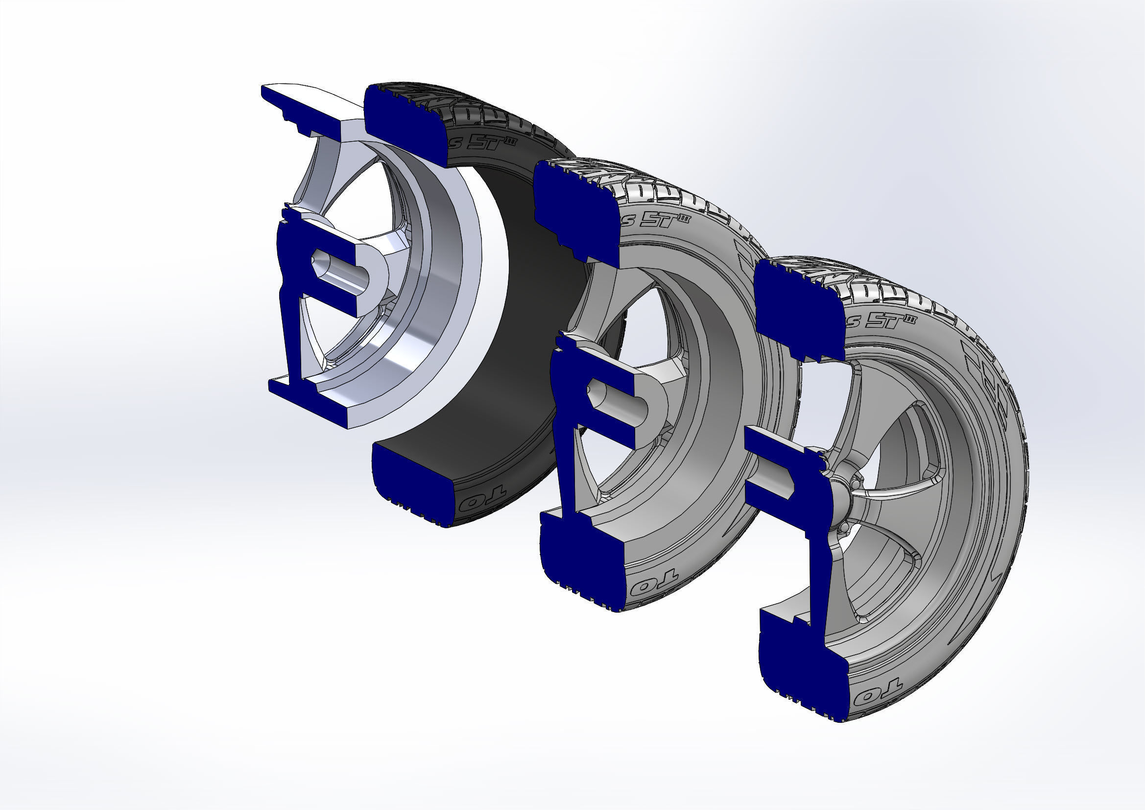Custom wheels Budnik Fontana for your scale model 3D print model_13